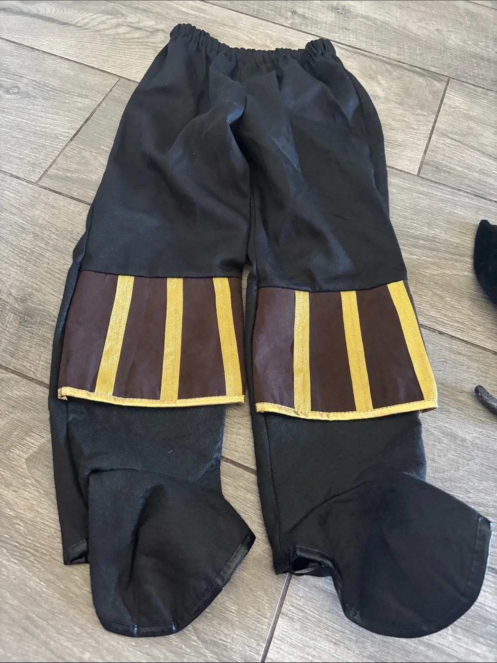 Kids Black & Burgundy Pirate Costume with Gold Trim- SIZE 5/6